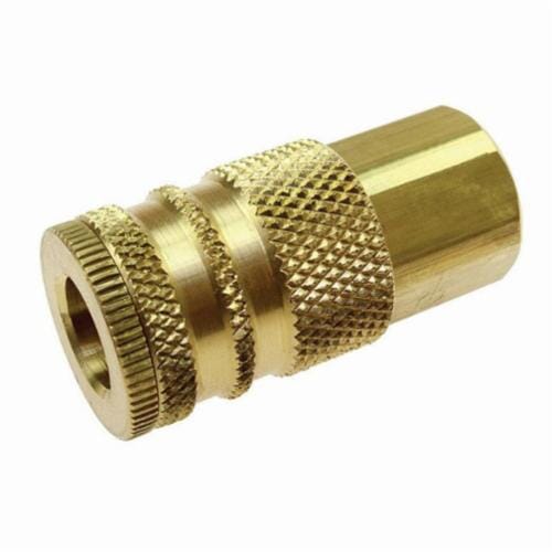 Coilhose® 150 Coilflow Manual Industrial Type 15 Manual Industrial Quick Disconnect Hose Coupler, 1/4 in Nominal, Quick Disconnect Coupler x FNPT, 300 psi Pressure, Brass, Domestic